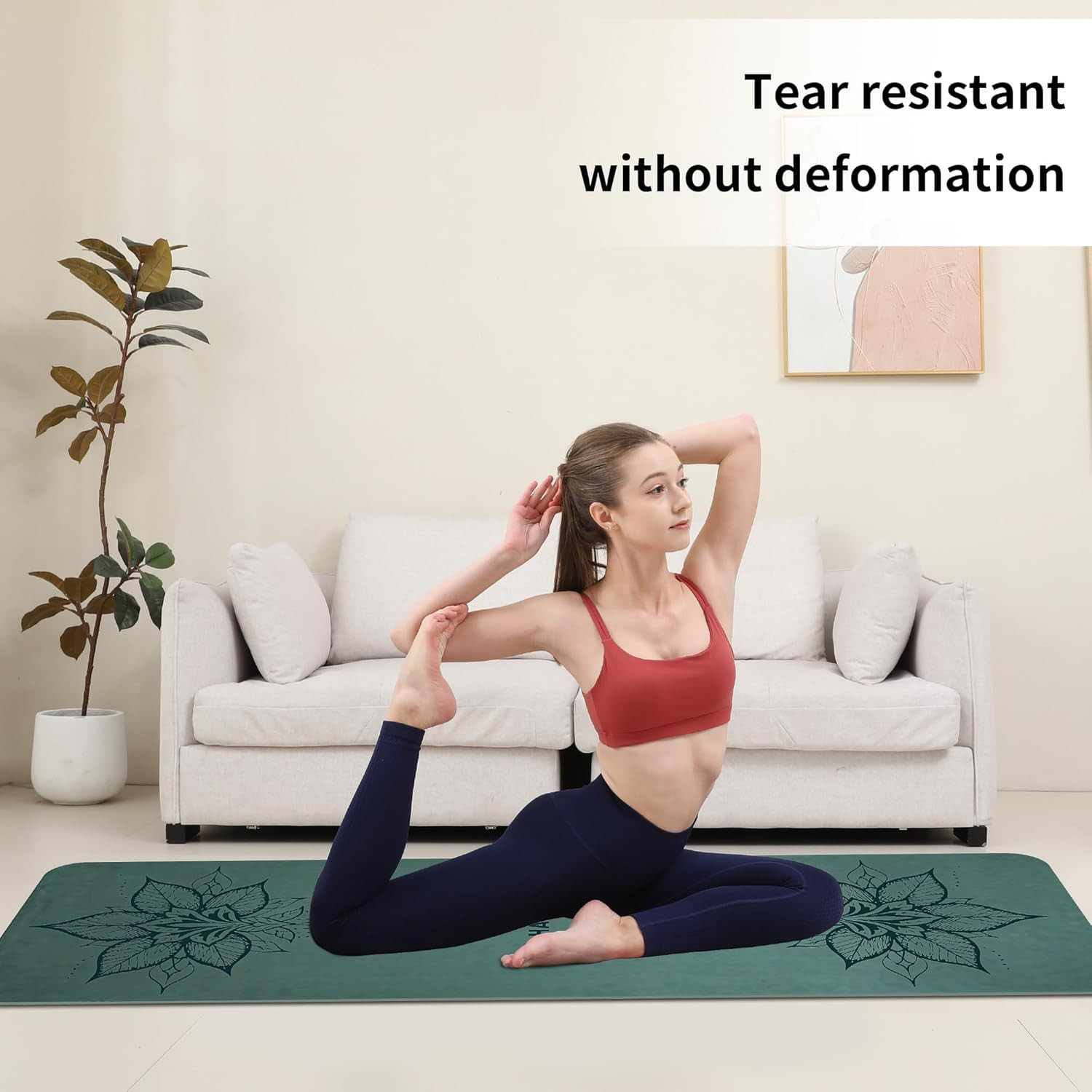 Yoga Mat Thick (8MM,1/3″), Eco-Friendly POE Non Slip Yoga Mat, High Rebound & Sh