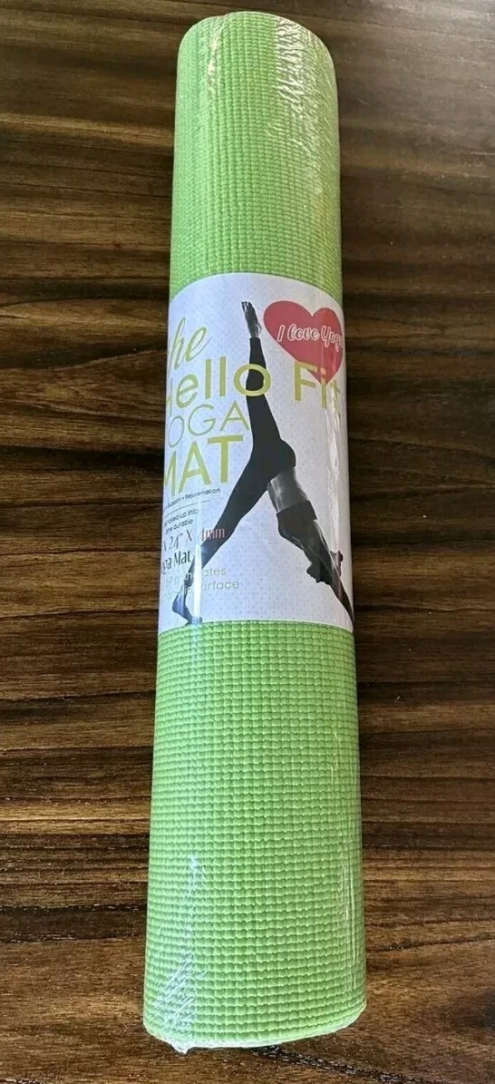The Hello Fit Yoga Mat 68″x 24″x 4mm GREEN