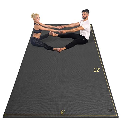 Large 12×6 ft Yoga Mat 7mm Extra Thick Non Slip Workout
