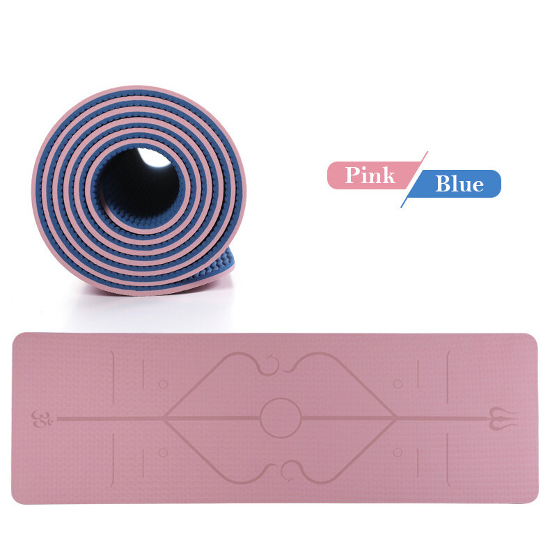 TPE Yoga Mat Exercise Fitness Eco Friendly Gym Pilates Sport Non Slip Dual Layer
