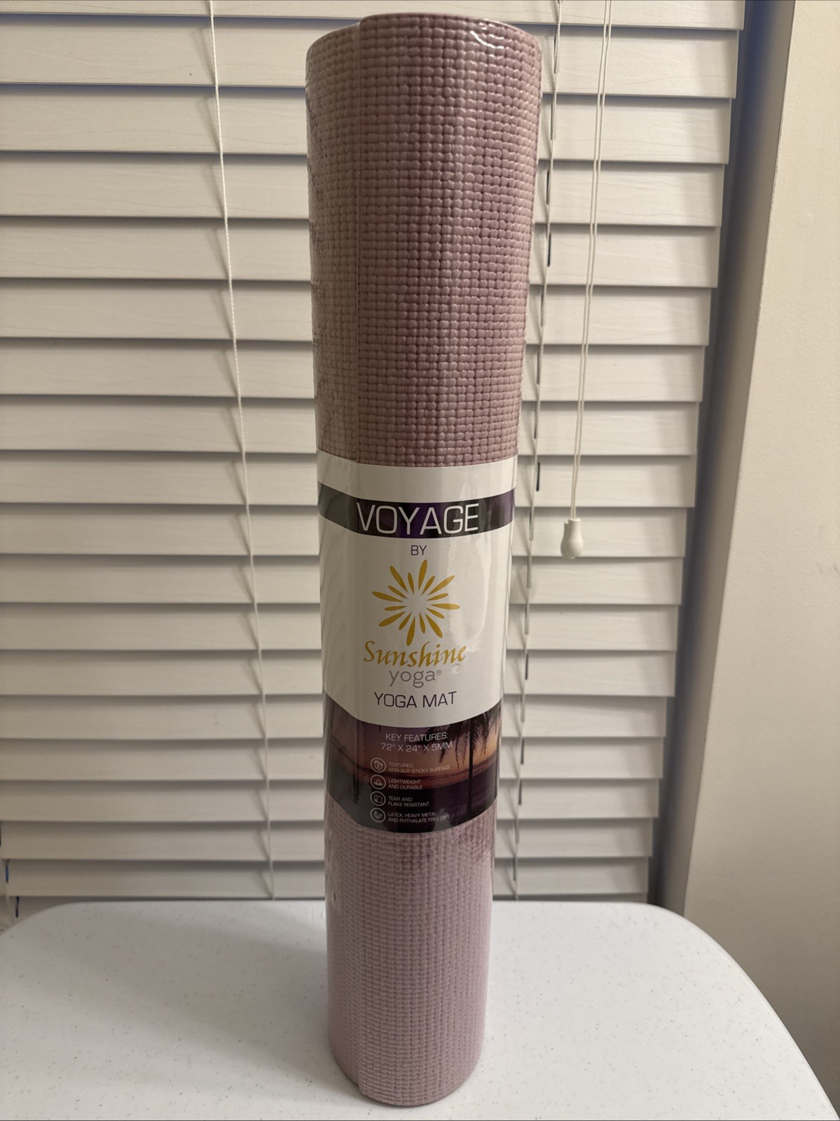 Voyage By Sunshine Yoga Mat Lilac 72”x24”x5mm Brand New Wrapped