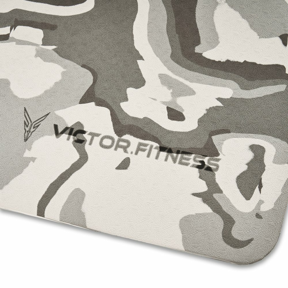 Victor Fitness VYGC2 Gray Camo TPE Yoga Mat with Red/Black X-Large Waist Trainer