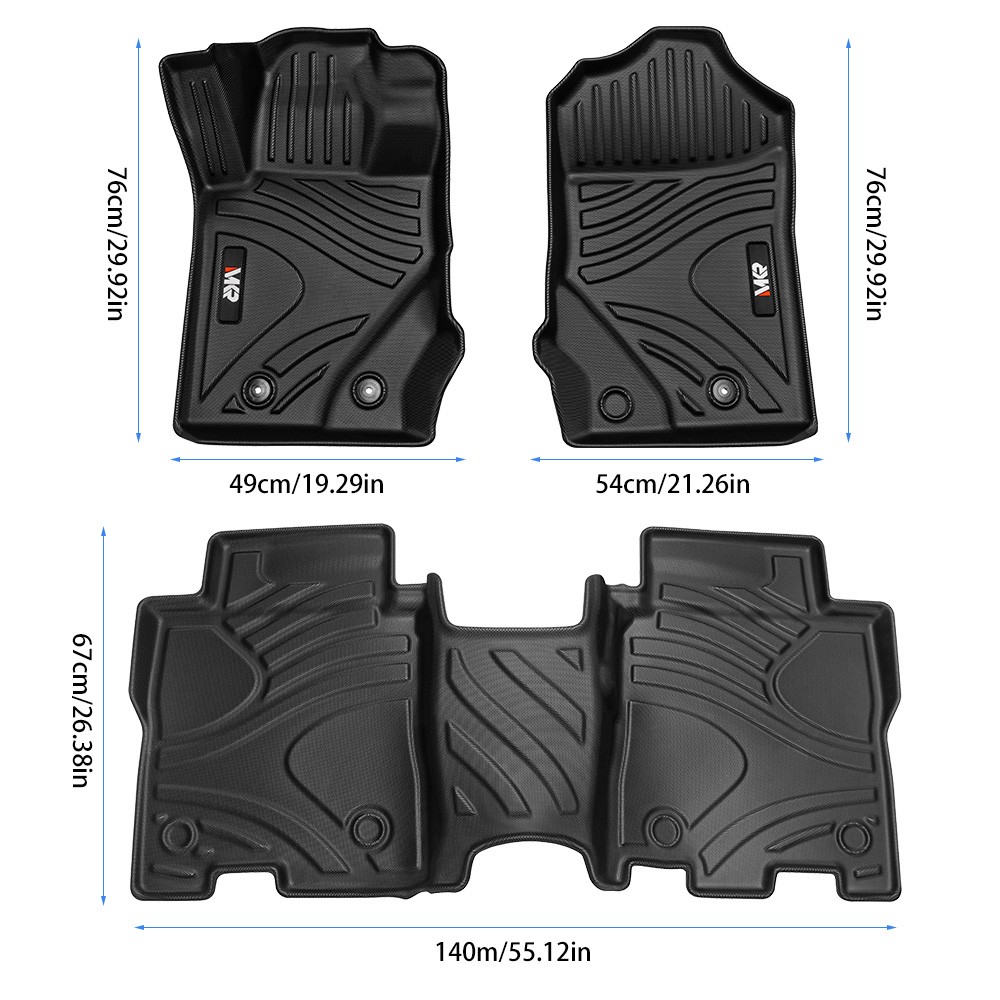 MKR Car Floor Mats For 2021-2023 Ford Bronco 3D TPE All-Weather Floor Mats – Ful