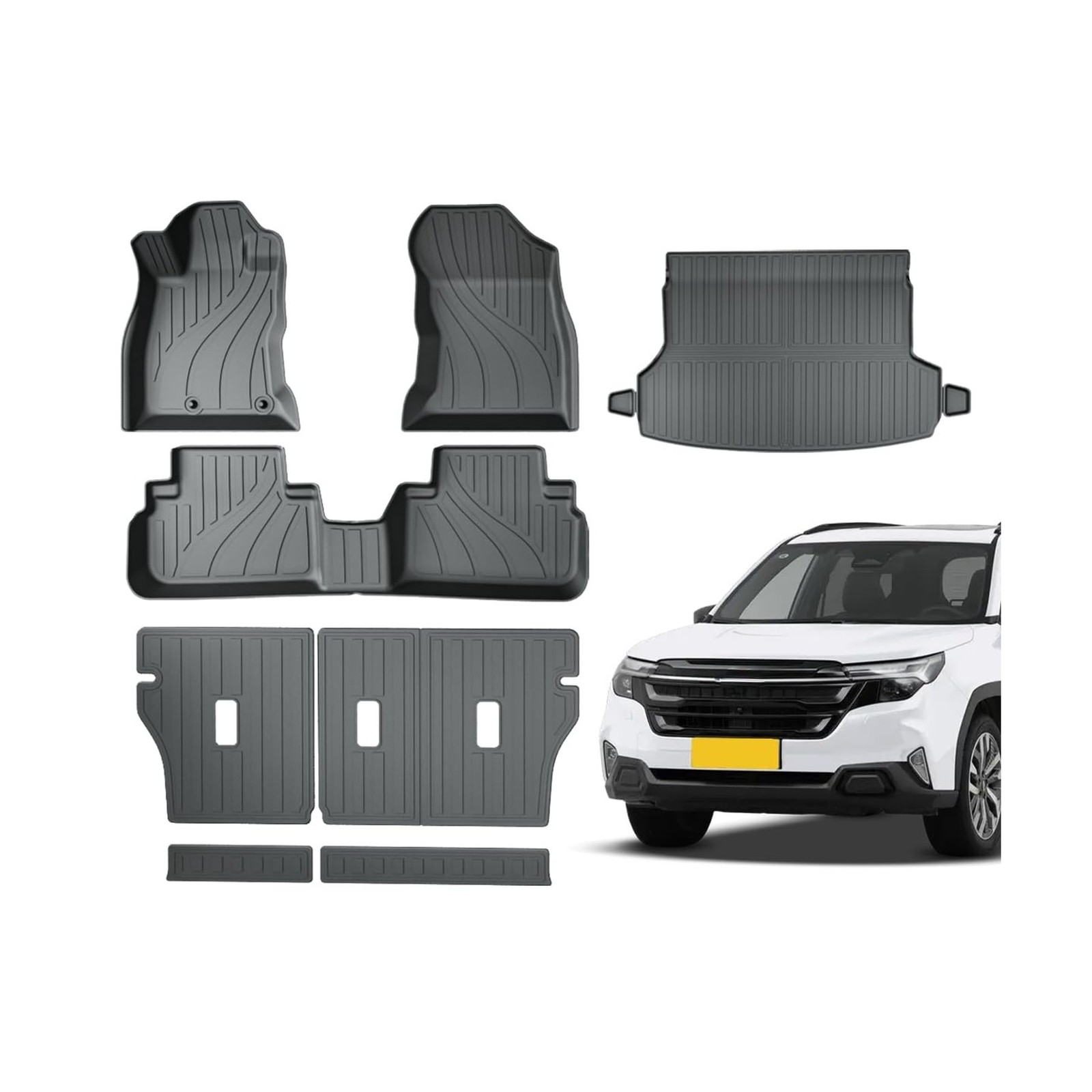 TPE Floor Mats &Trunk Mat for Subaru Forester 2019-2024 with Backrest Mat，