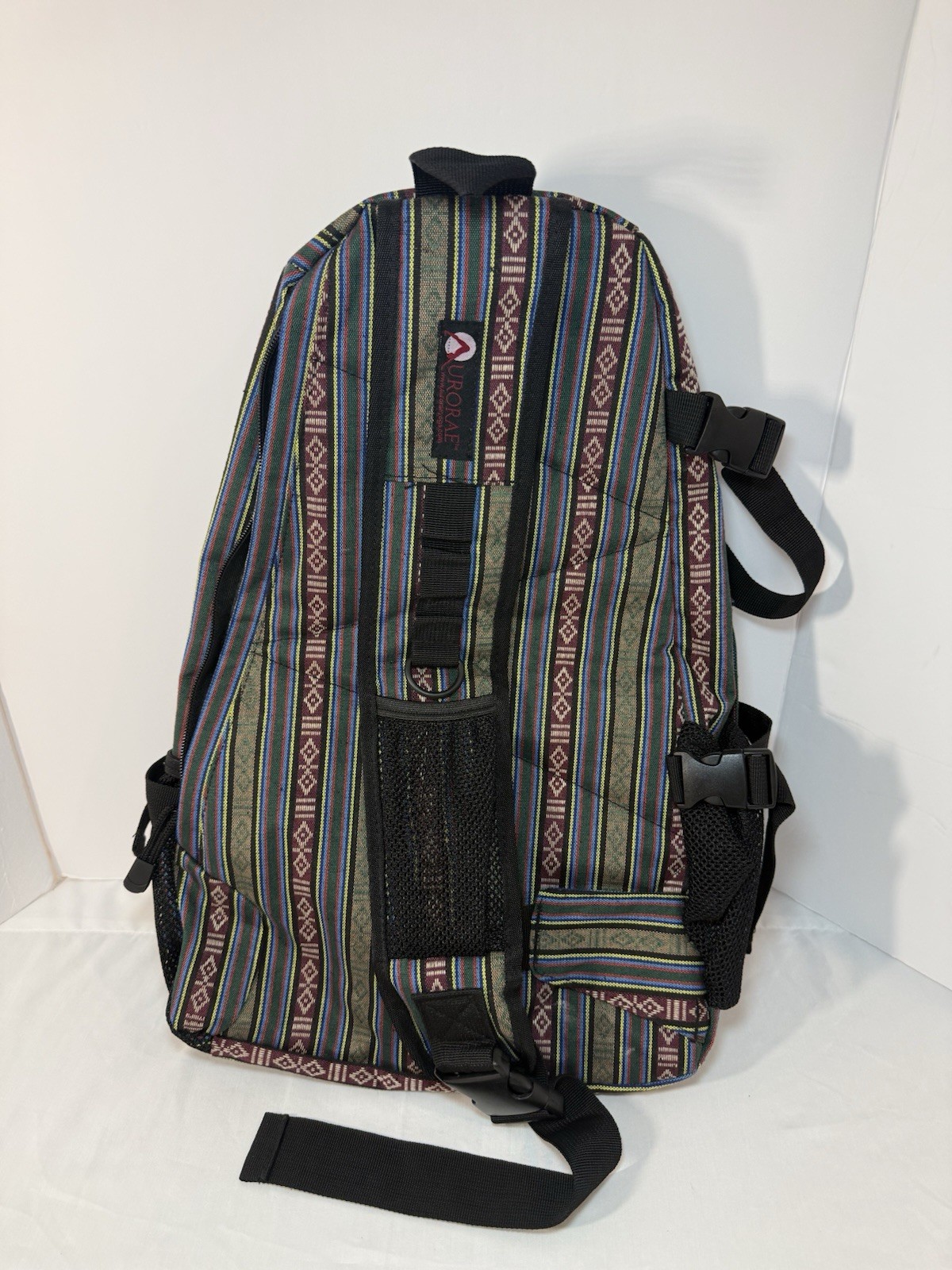 Urorae Yoga Mat Sling Backpack Bag Striped Multi-Color Crossbody Travel Pack