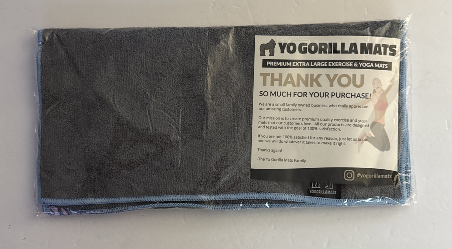32″ x 16″ YoGorillaMats Microfiber Fitness Exercise Home Gym Towel Gray