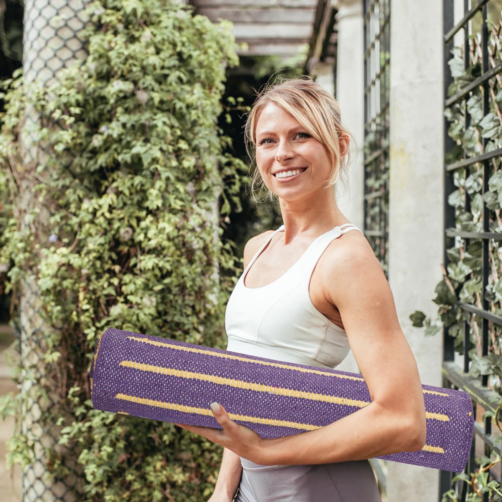 Premium Handwoven Cotton Yoga Mat Soft Eco Friendly Meditation Exercise