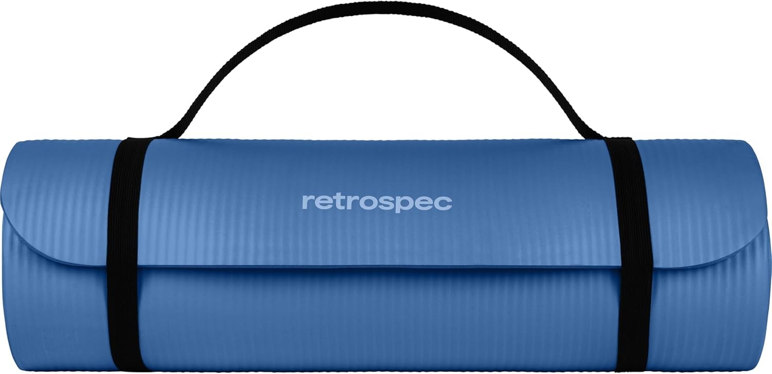 Retrospec Solana Yoga Mat 1/2in Thick Non-Slip 72in with Strap