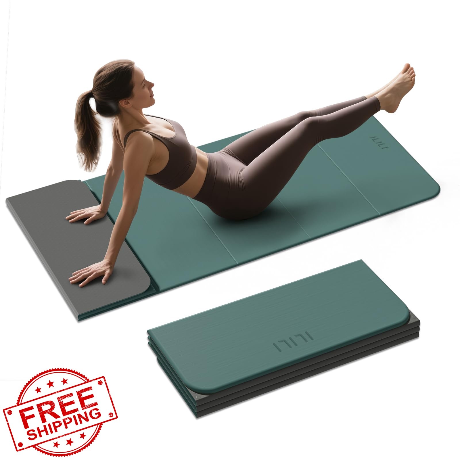 ilili Yoga Mat Dark Green Dark Gray