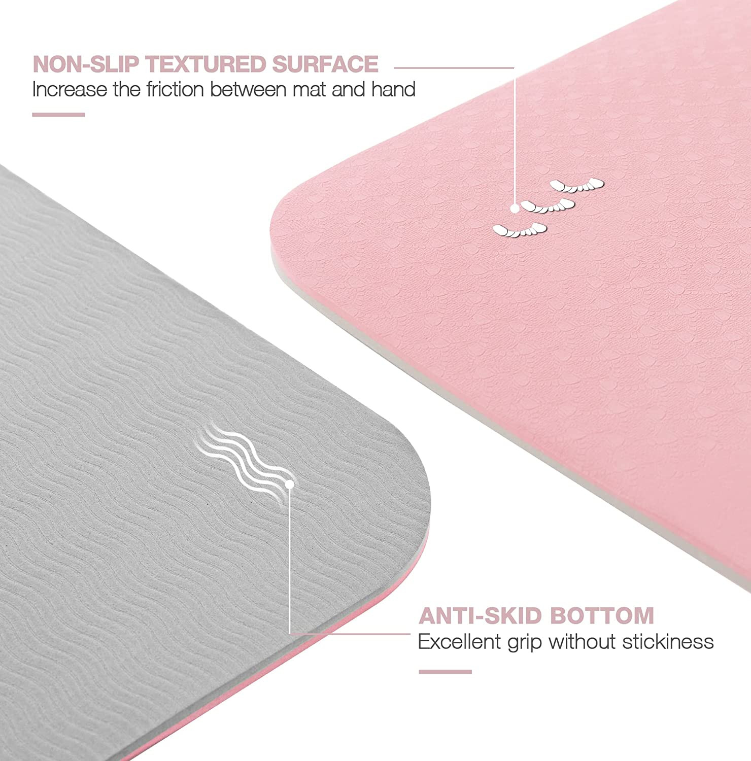 Yoga Mat Extra Thick 1/3” & 2/5″ Non Slip Yoga Mats for Women Eco Friendly TPE