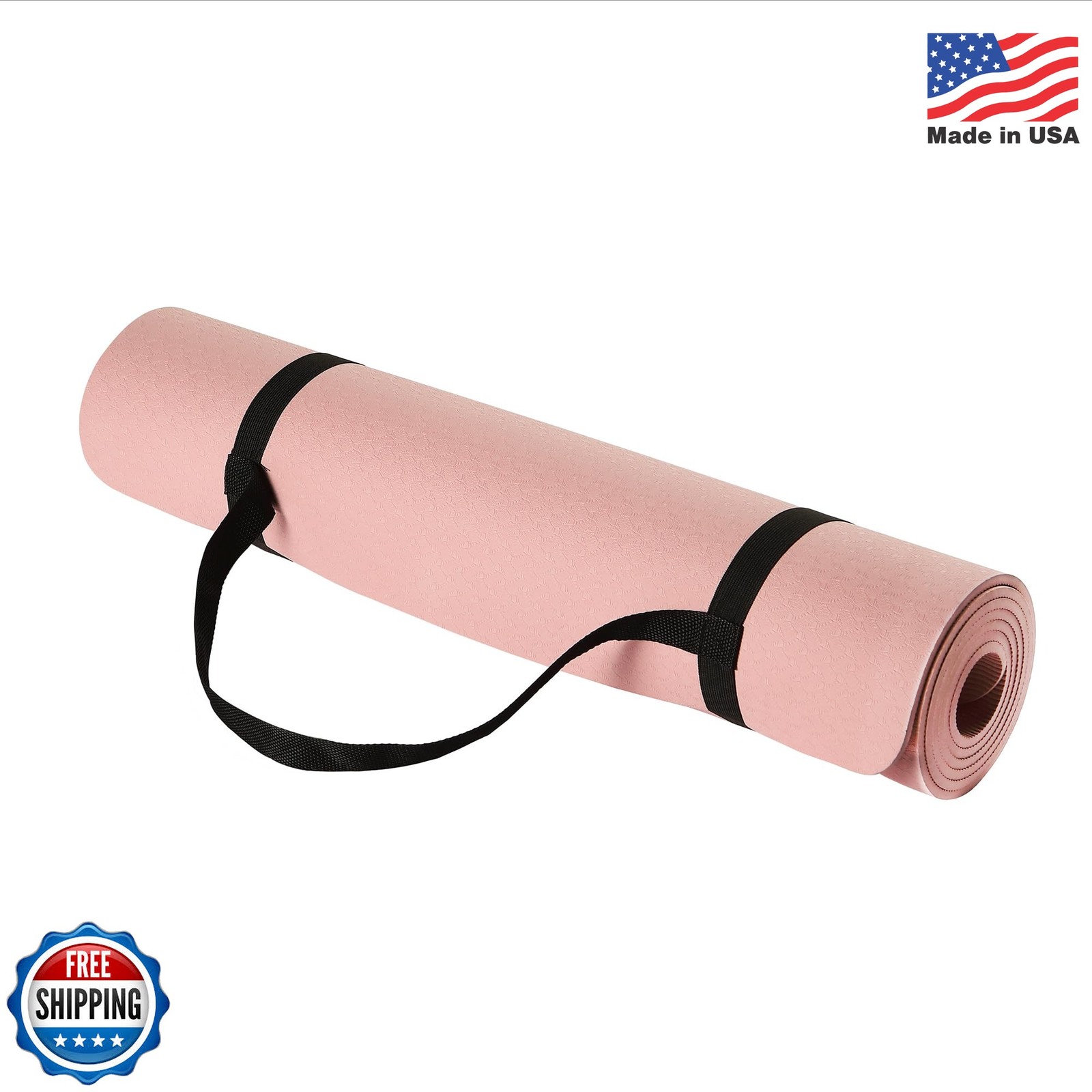 Amazon Basics 1/4 Inch Thick TPE Exercise Yoga Mat with Carrying Strap