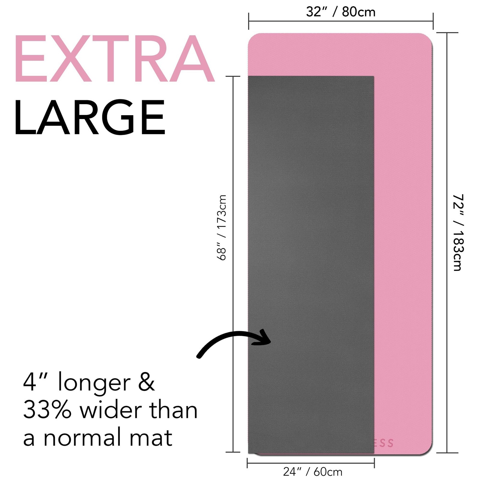 Large Exercise Mat – Extra Thick 10mm Workout Mat (72″x32″) – Non-Sl