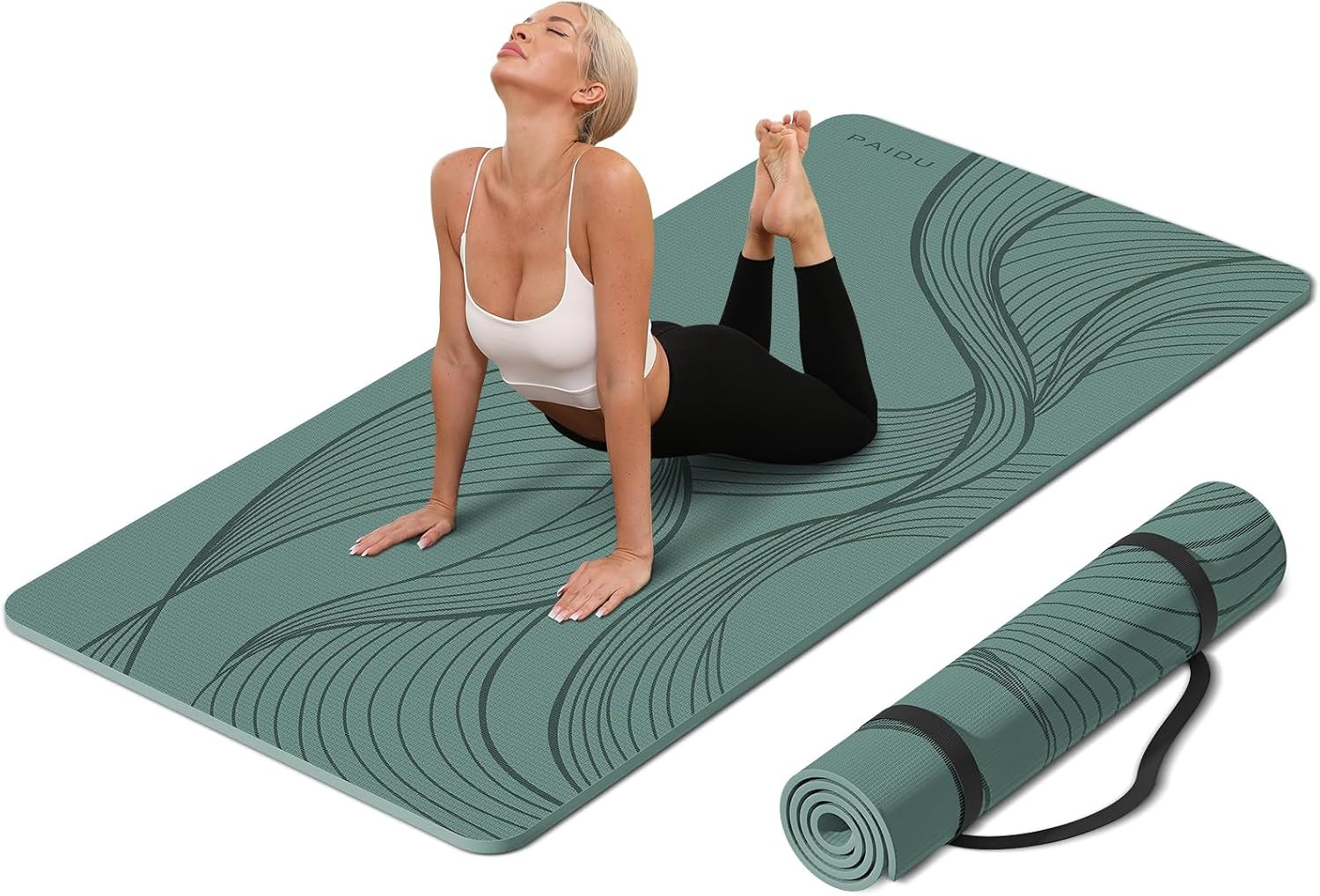 Large Yoga Mat-72’X36’X0.4’ Extra Width ＆ Thick,Comfortable,Non-Slip Exercise Ma