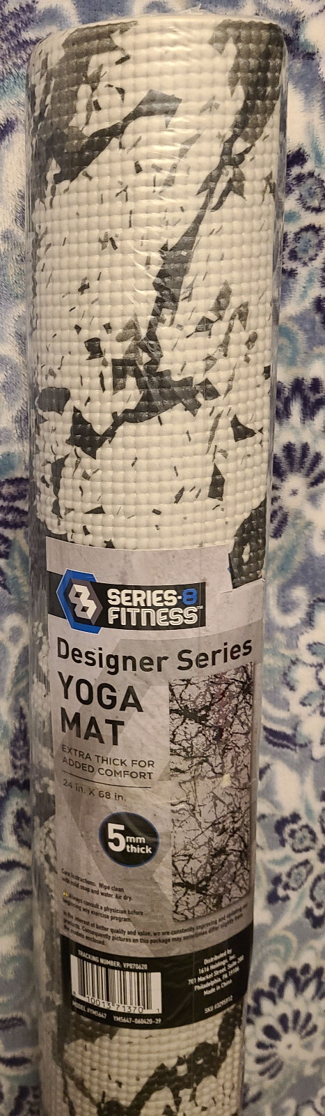 8 Series Fitness Designer Series Yoga Mat 5mm Thick White And Black SKU#3295912