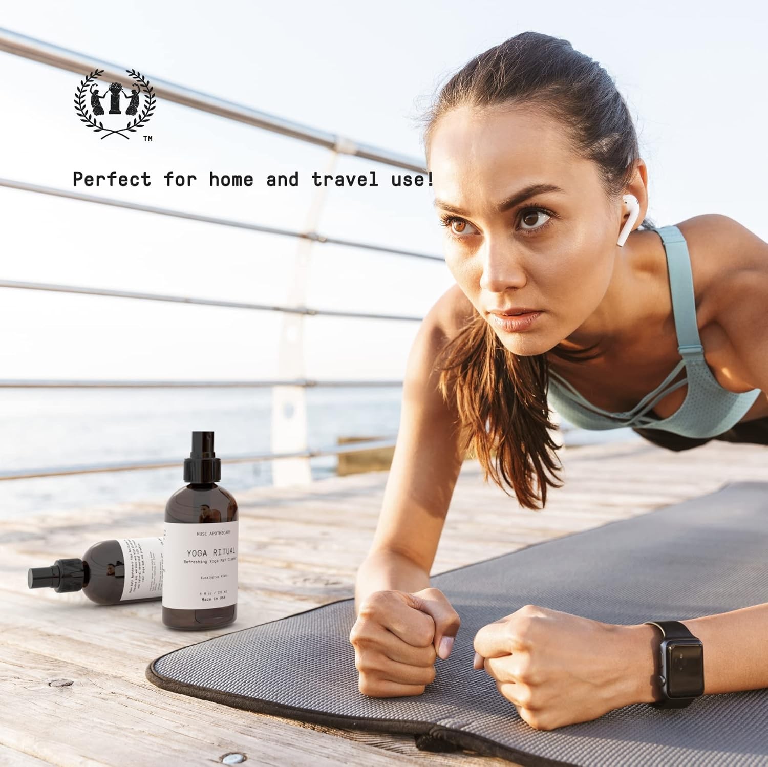 Yoga Ritual Mat Cleaner Spray Eucalyptus Mint 4oz Essential Oils Matte Cleaner