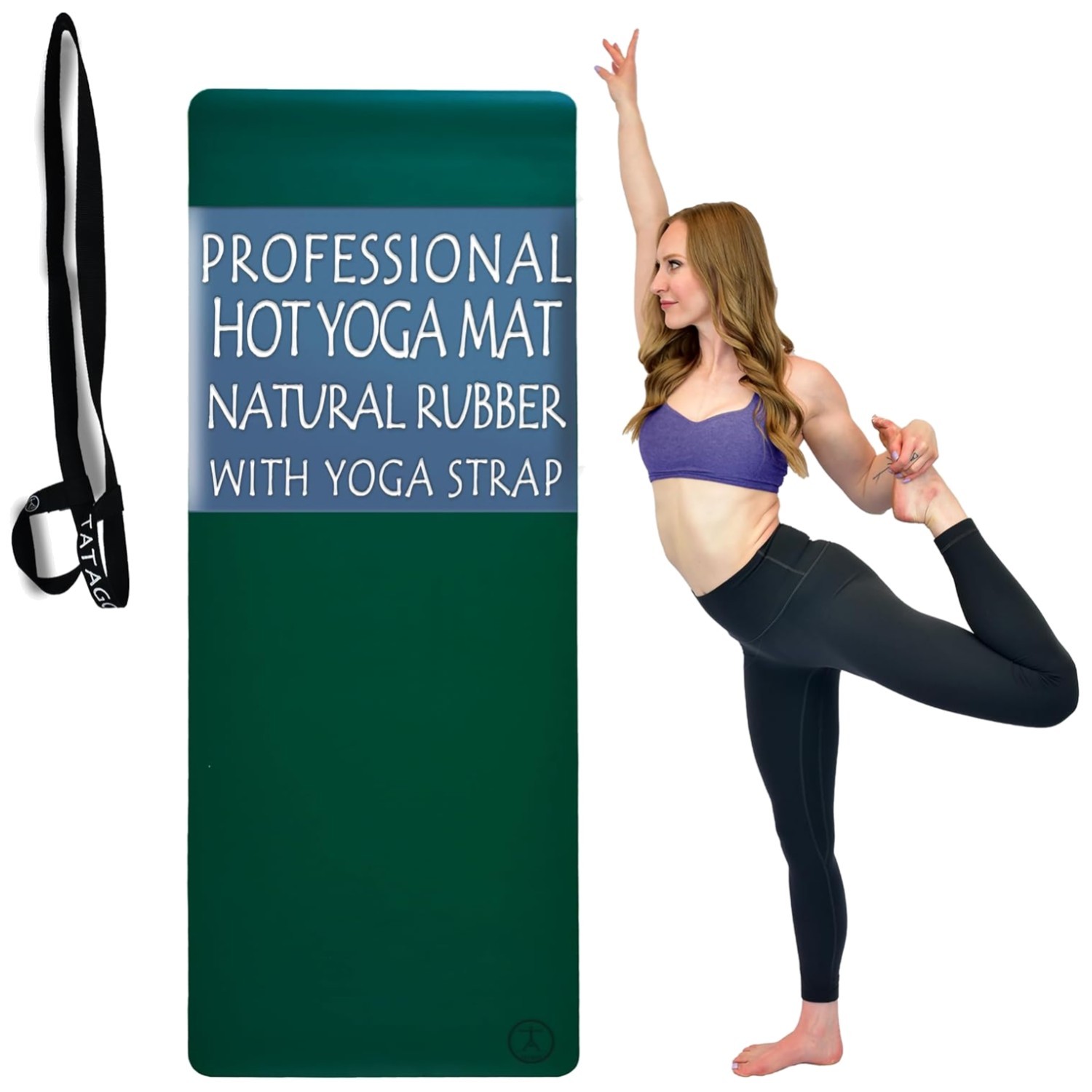 Non-Slip Exercise Mat with Strap