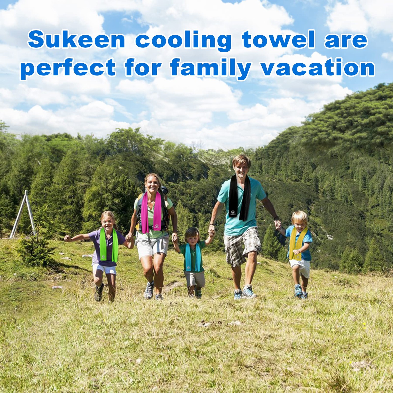 Sukeen [4 Pack Cooling Towel (40″x12″), Soft Breathable 40″ x 12″, Black