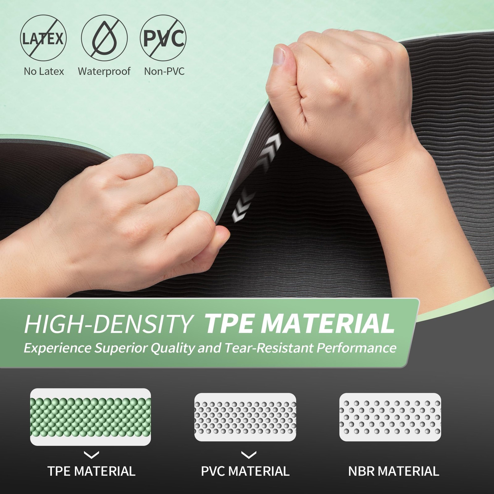 Yoga Mat for Women Men Kids, 72″ x 24″ TPE Yoga Mats, 1/3 & 1/4 & 2/5 Inch Ex…