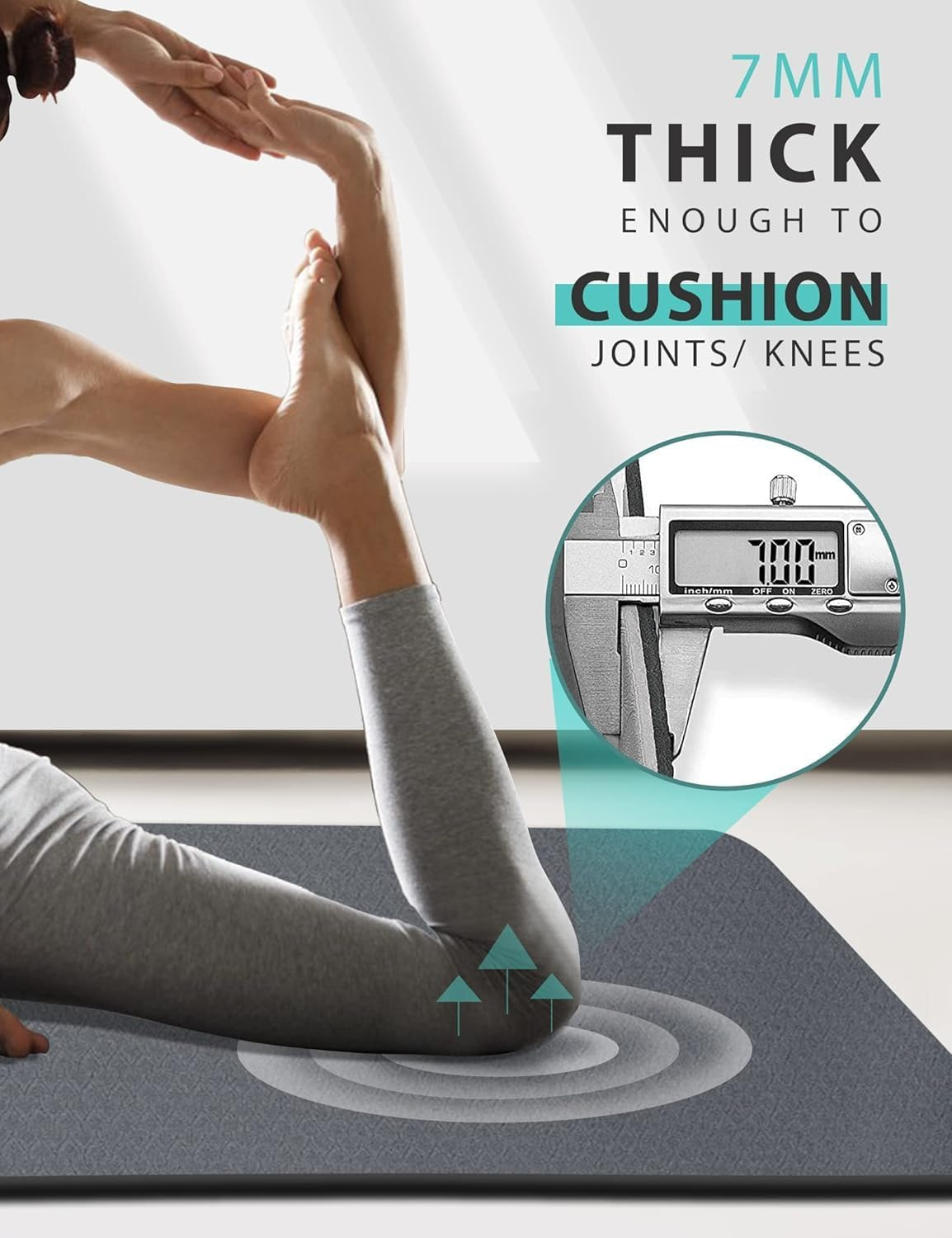 Yoga Mat Double-Sided Non Slip, 72” X 32” X 7Mm – Extra Wide & Thick Yoga Mat