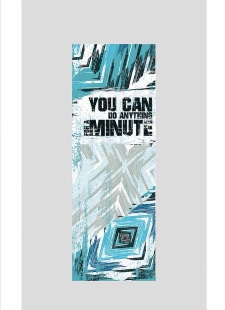 HOT YOGA MAT TOWEL / COVER With “You Can Do Anything For A Minute” Text