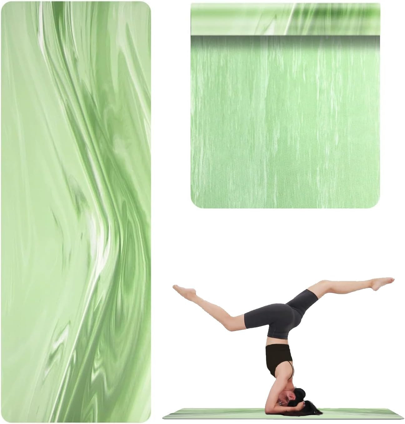 Natural Rubber Yoga Mat, Matte PU Material Extra Thick Yoga Mat Non Slip, Eco Fr