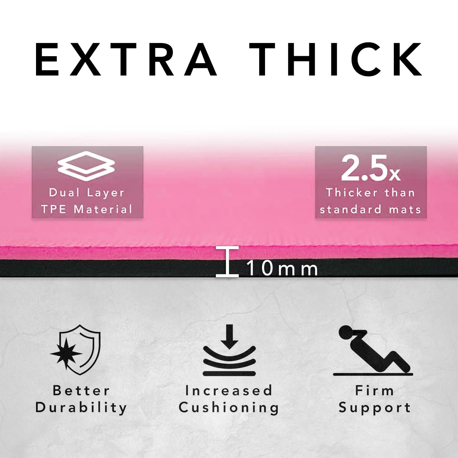 Large Exercise Mat – Extra Thick 10mm Workout Mat (72″x32″) – Non-Sl