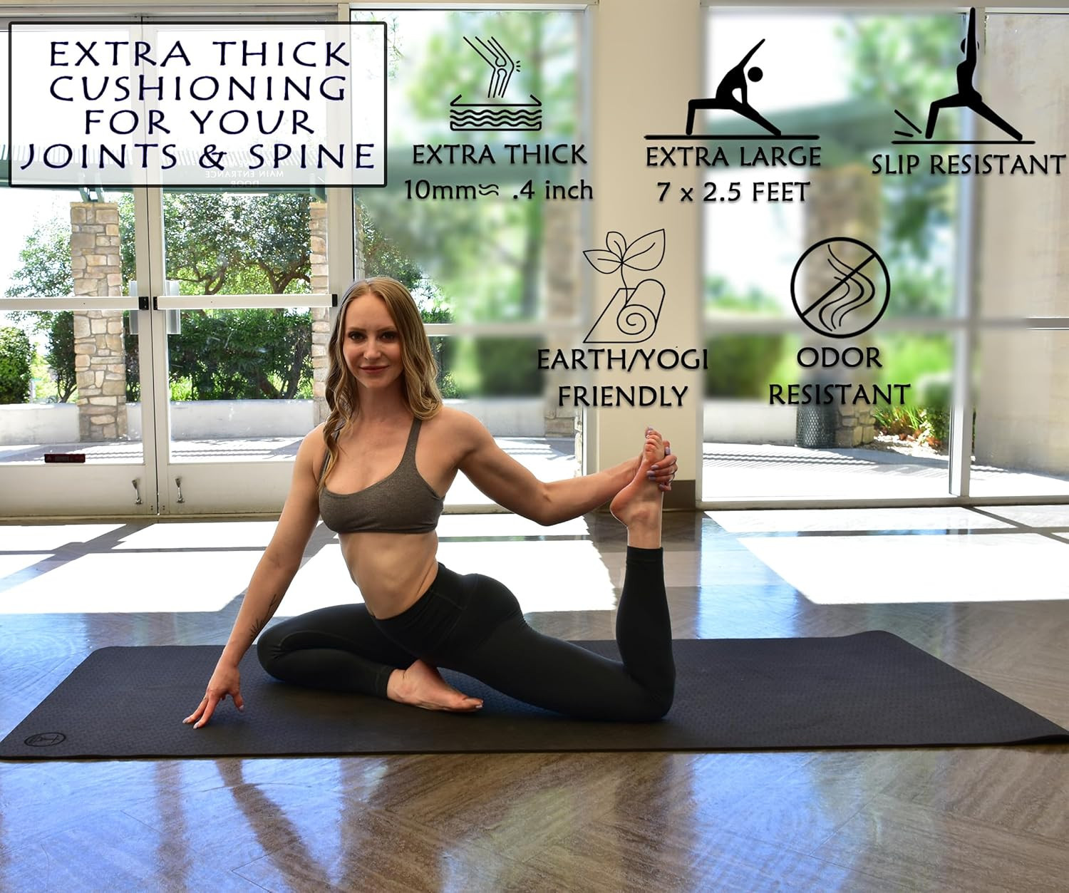 Tatago Extra Thick Yoga Mat Wide & Xl-Our 10Mm Extra Large Yoga Mat Thick Extra