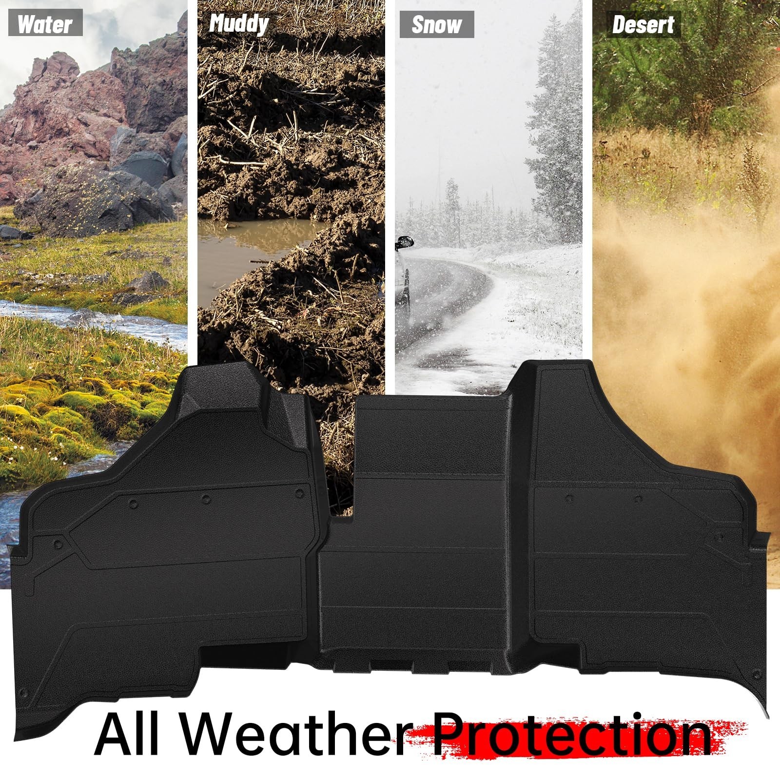 Front Floor Mats for Honda Pioneer 1000-5, TPE Floor Bed Liners UTV Front Row…