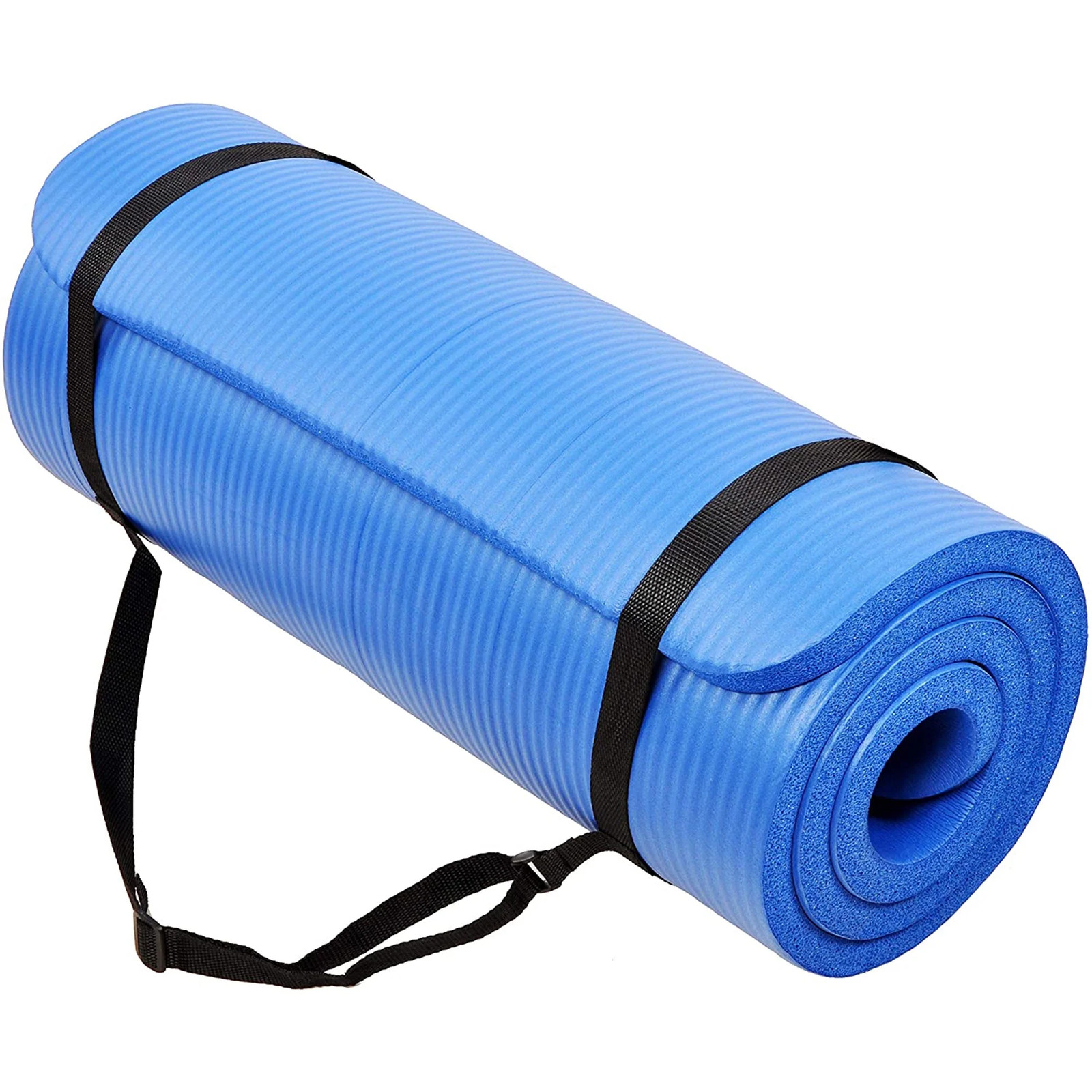 All-Purpose 1-Inch Extra Thick High Density Anti-Tear Exercise Yoga Mat with Car