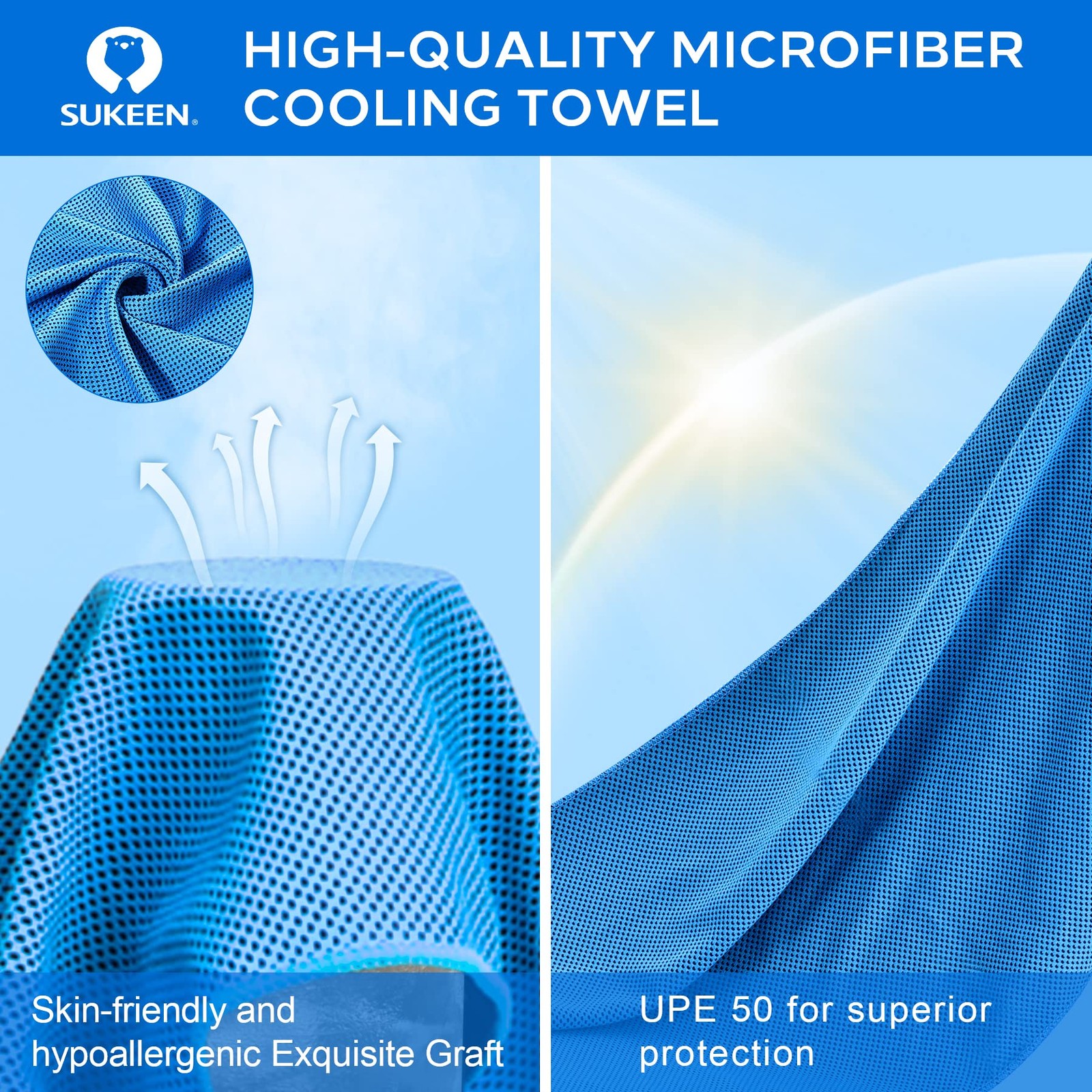 Sukeen Cooling Towel 40X12 Bulk Ice Towelsoft Breathable Chilly Towelmicrofiber