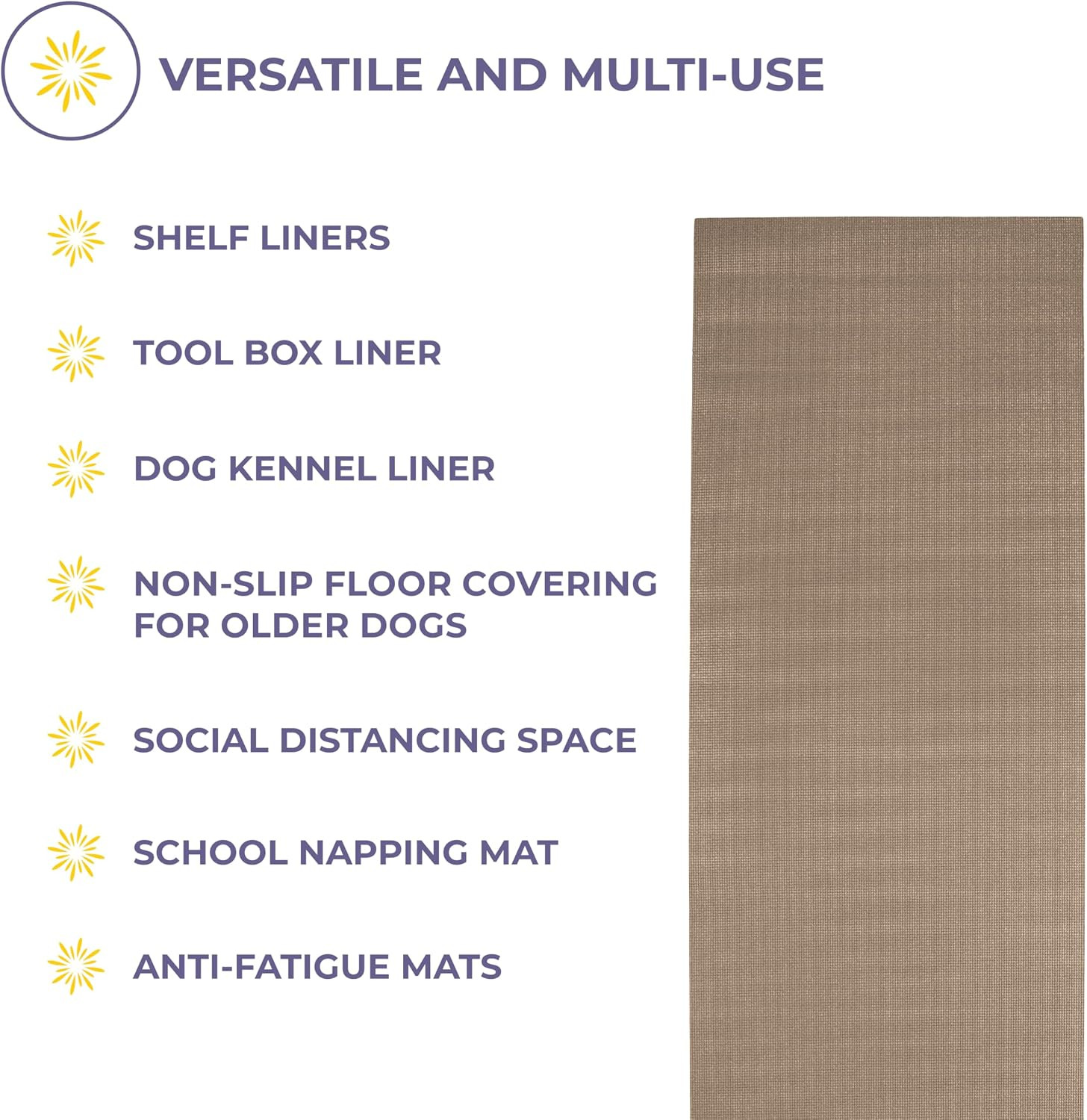 Voyage 5Mm Thick Yoga Mat Roll, 50 Ft X 24In