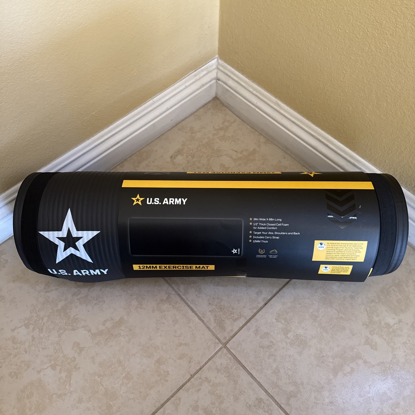 US Army 12mm Exercise Mat Yoga Mat 24in Wide 71in Long