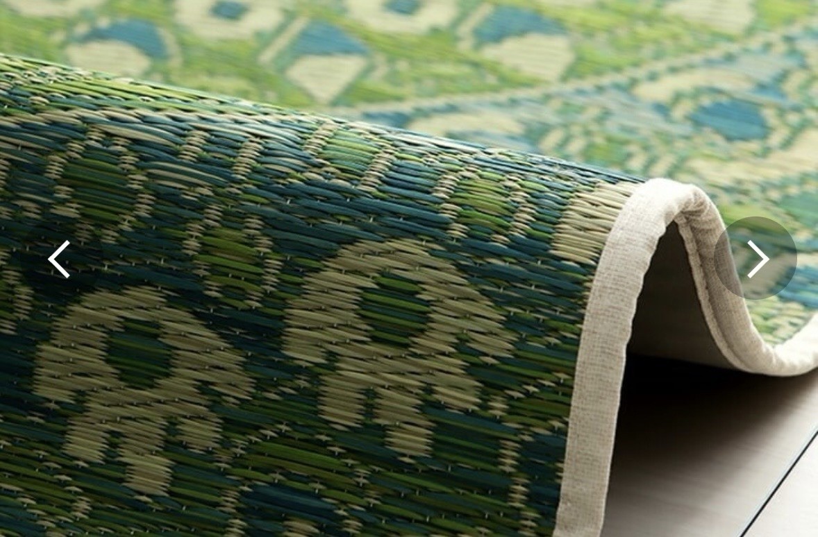 Authentic IKEHIKO Tatami Yoga Mat “Mandala” Blue Natural Igusa Made in Japan