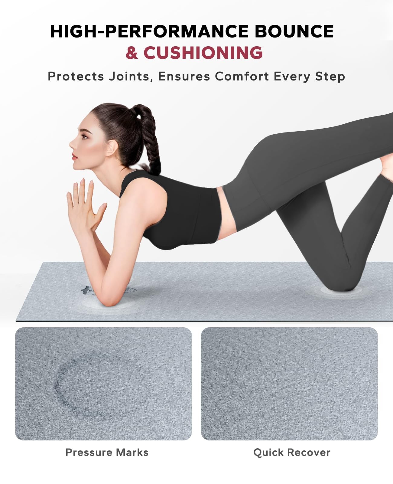 Large Yoga Mat 72″x36″ Extra Wide Exercise Mat 1/4″ Thick Dual Color PVC | …