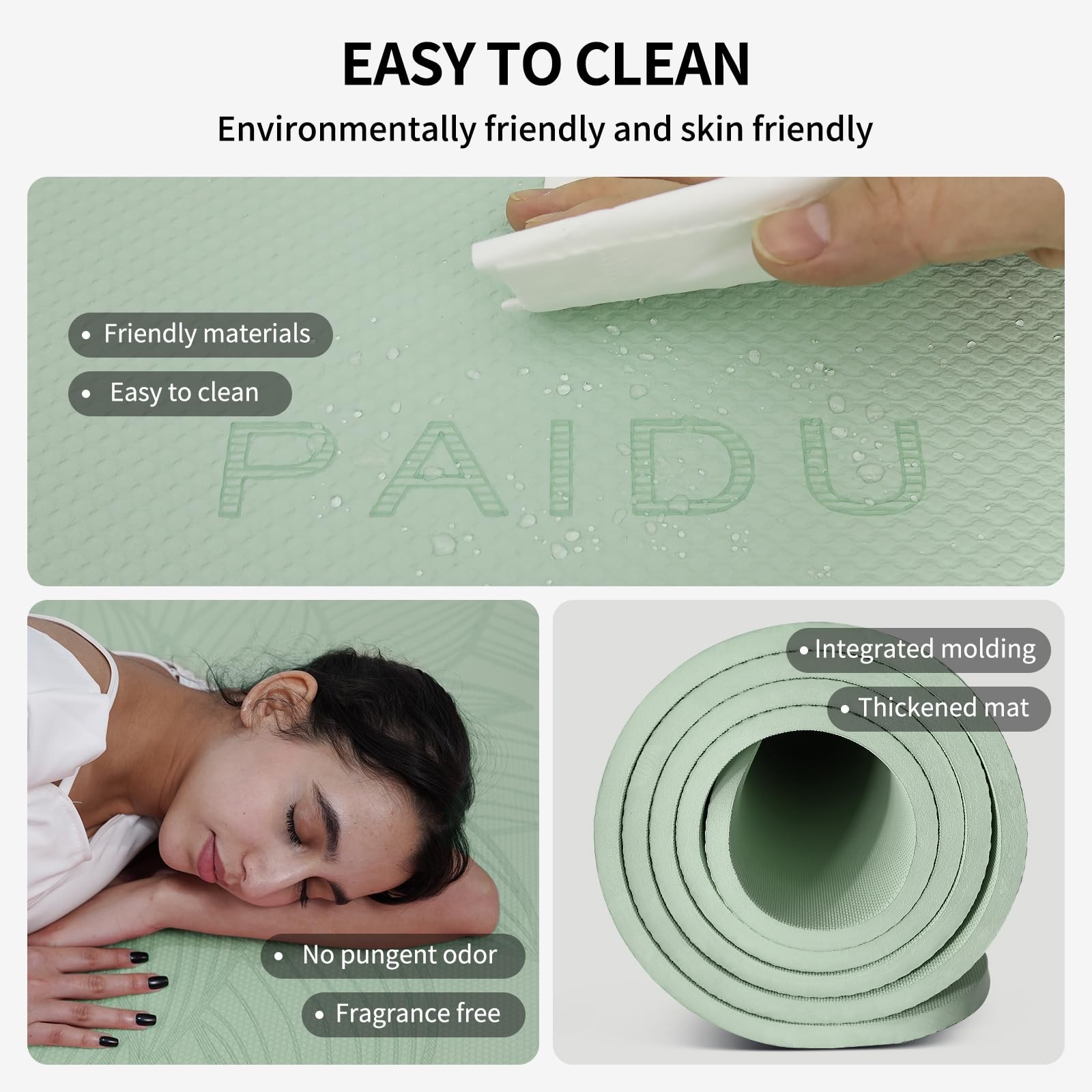 PAIDU Large Yoga Mat-72’x36’x0.4’ Extra Width ＆ Thick,C