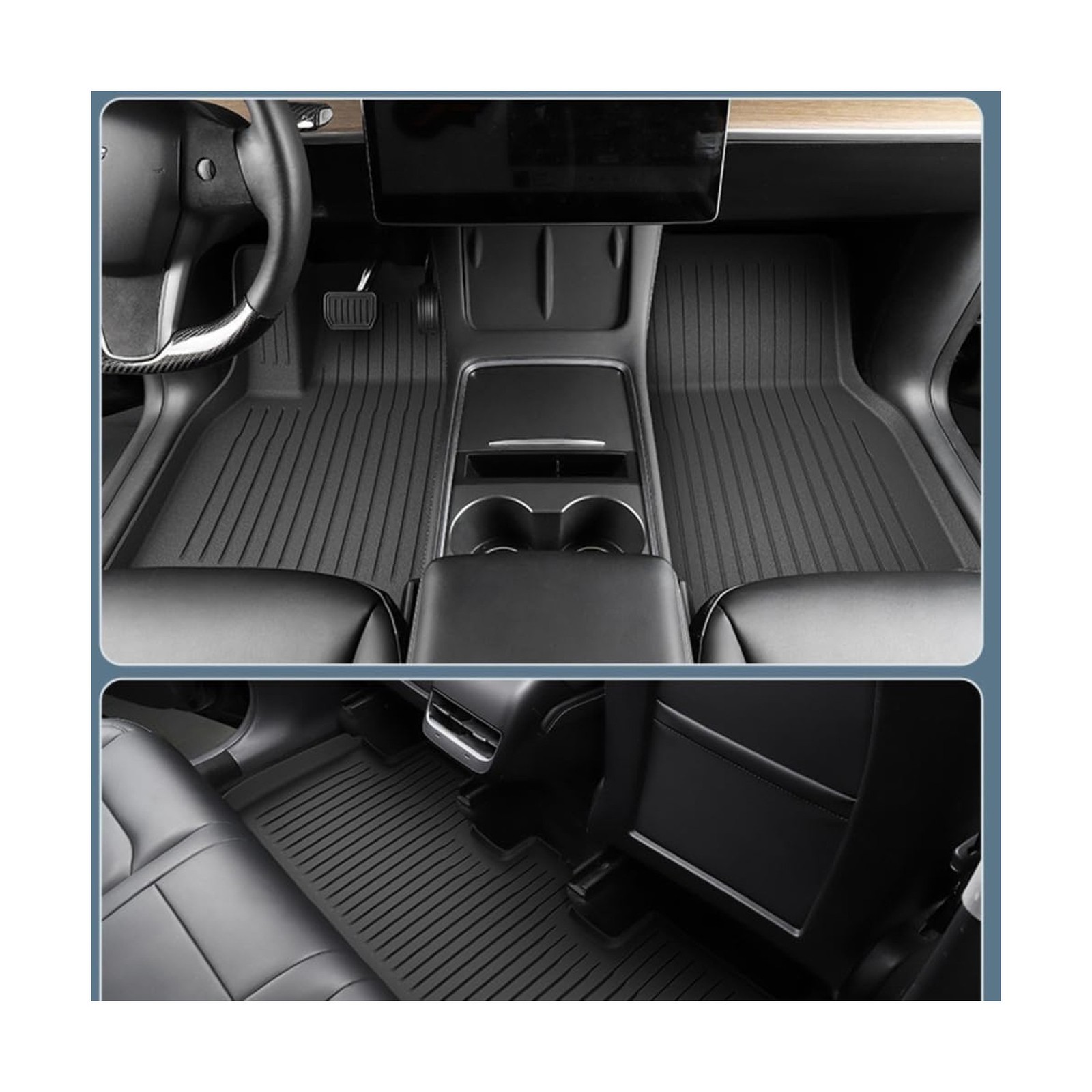 Floor Mats for Tesla Model 3 2024 2023 2022 2021,TPE All Weather Protection F…