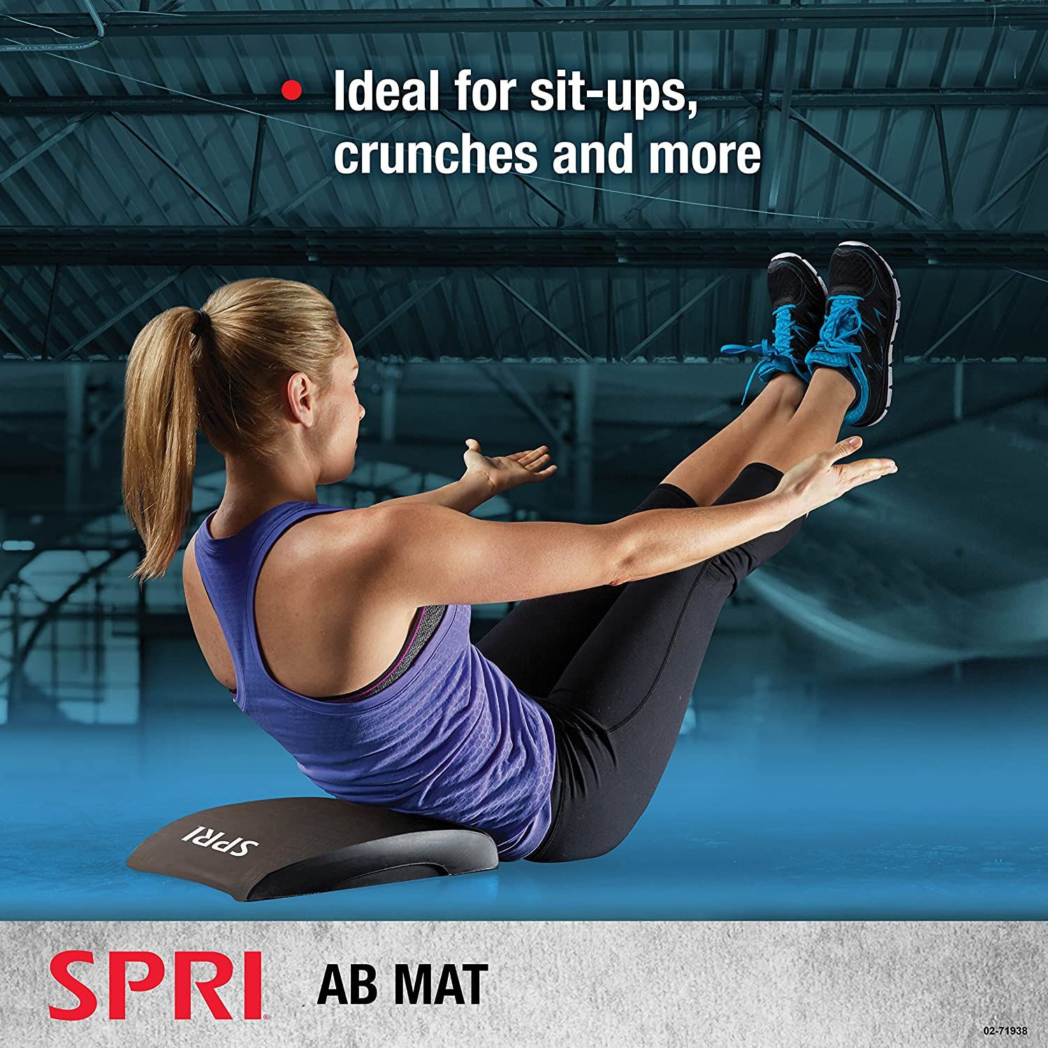 SPRI Ab Mat – Workout Accessory for Abdominal Exercises, Sit-Ups, Black