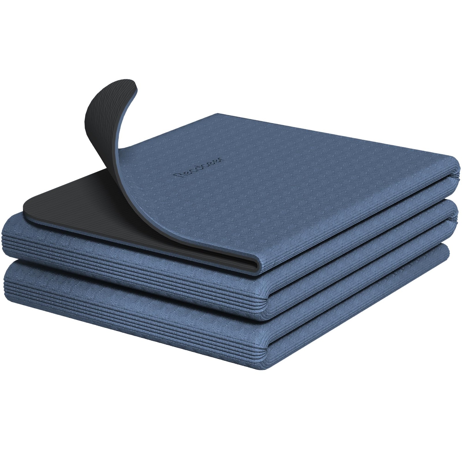 Readaeer Foldable Yoga Mat for Travel Folding 72″ L x 24″ W x 0.24″ H, Blue