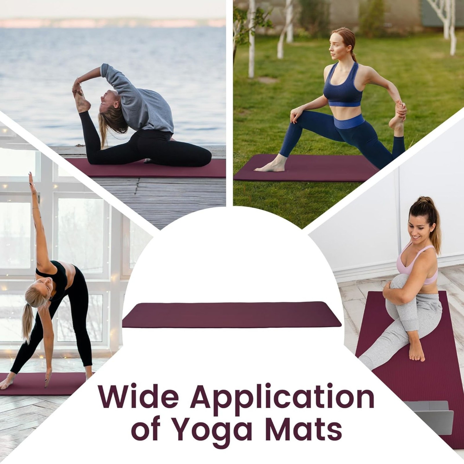 Fitvids 1/2″ Thick High Density Exercise Yoga Mat, Carrying Strap (Open Box)