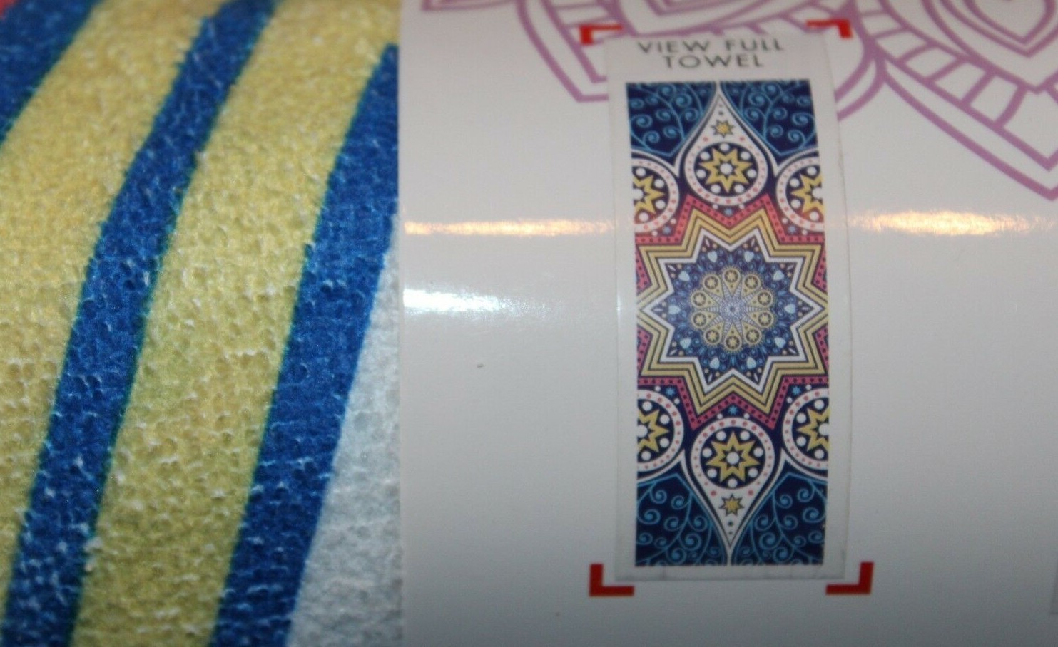 Ultra Soft Blue / Multi Geometric Yoga Towel Mat 24×68 YT301