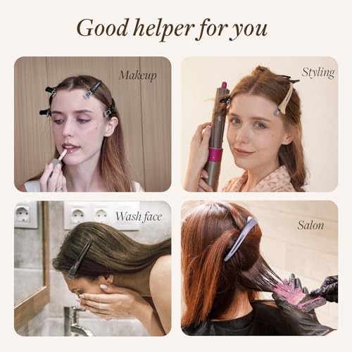Hair Sectioning Clips 8 Pack, No Crease Duckbill Clips 8 Hair Clips Morandi Mix