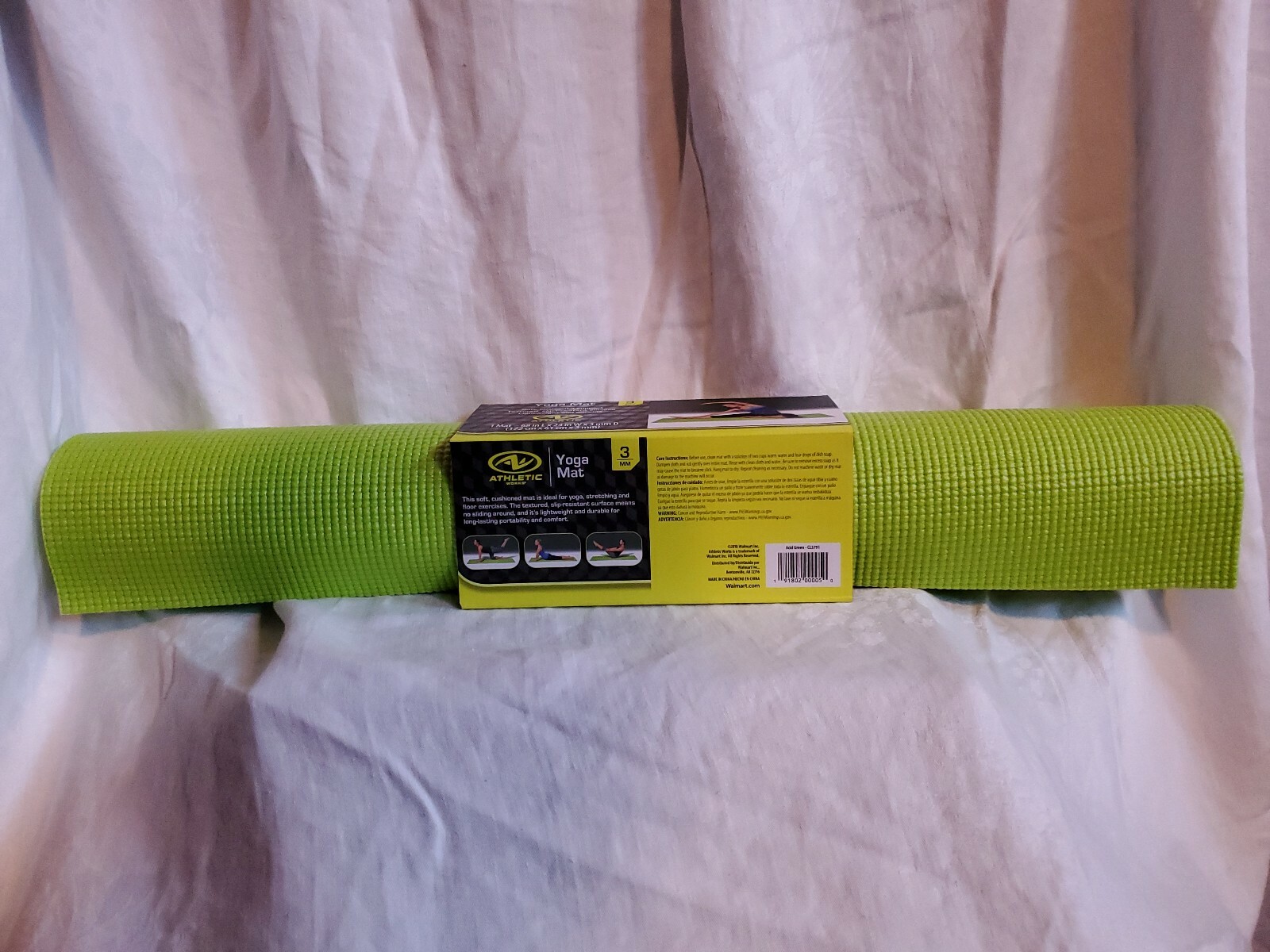 Athletic Works Yoga Mat 3MM 68″x24″ Cushion Textured Slip Resistant Lot of 2