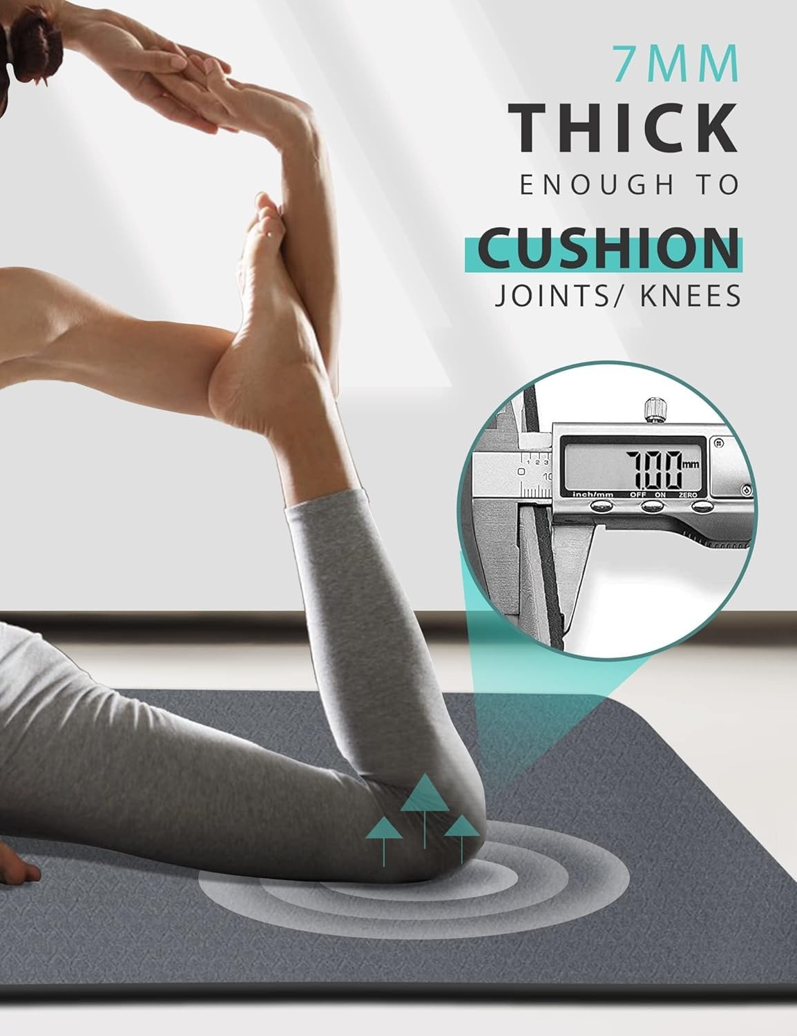 Yoga Mat Double-Sided Non Slip, 72” x 32” x 7mm – Extra Wide & Thick Yoga M…