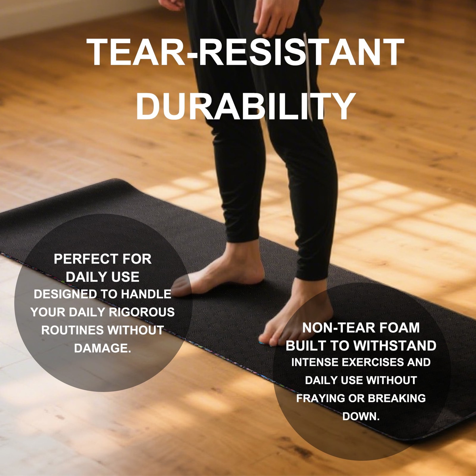 Yoga Mat, TPE with EPDM, 72inx24inx6mm