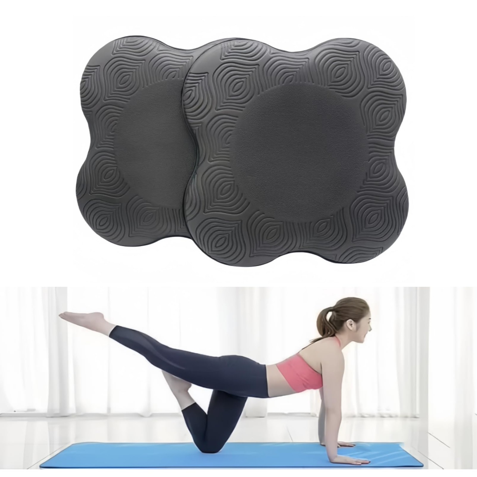 2 PCS Yoga Knee Guards Props Fitness Travel Meditation Kneeling Pilates Pads
