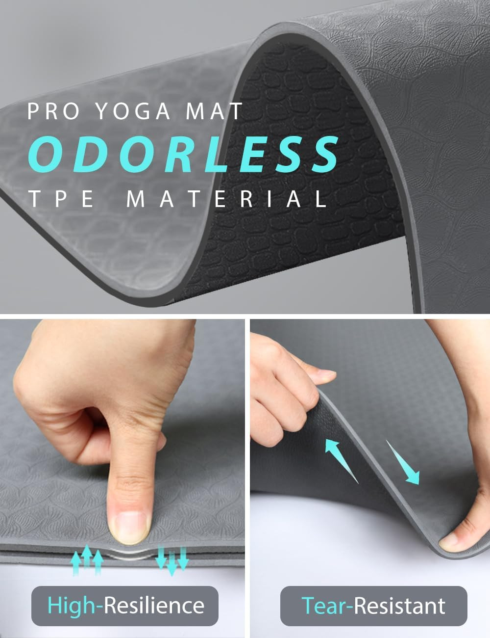 Yoga Mat Double-Sided Non Slip, 72” X 32” X 7Mm – Extra Wide & Thick Yoga Mat