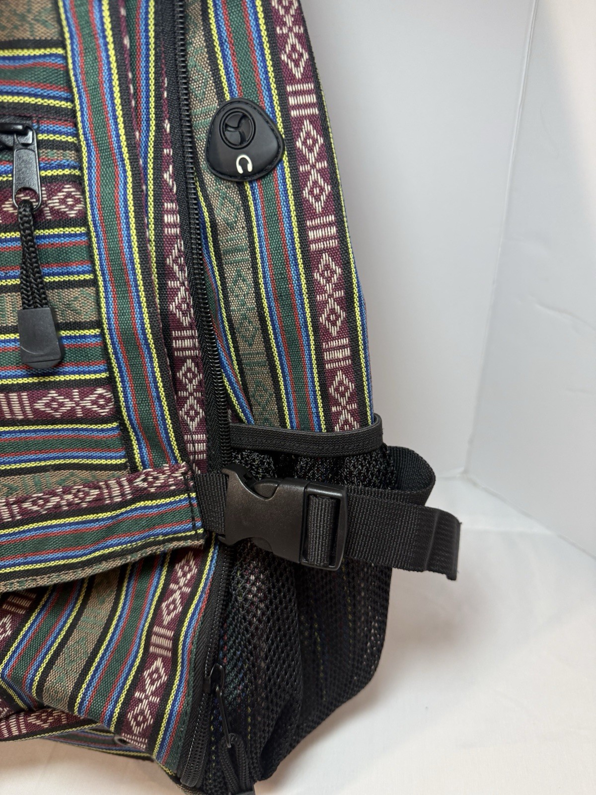 Urorae Yoga Mat Sling Backpack Bag Striped Multi-Color Crossbody Travel Pack