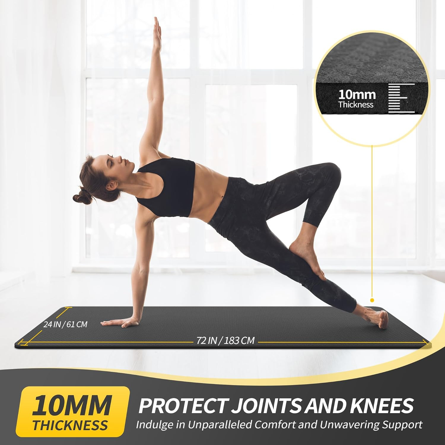 Yoga Mat for Women Men Kids, 1/3 & 1/4 & 2/5 Inch Extra Thick Yoga Mat Non Slip,