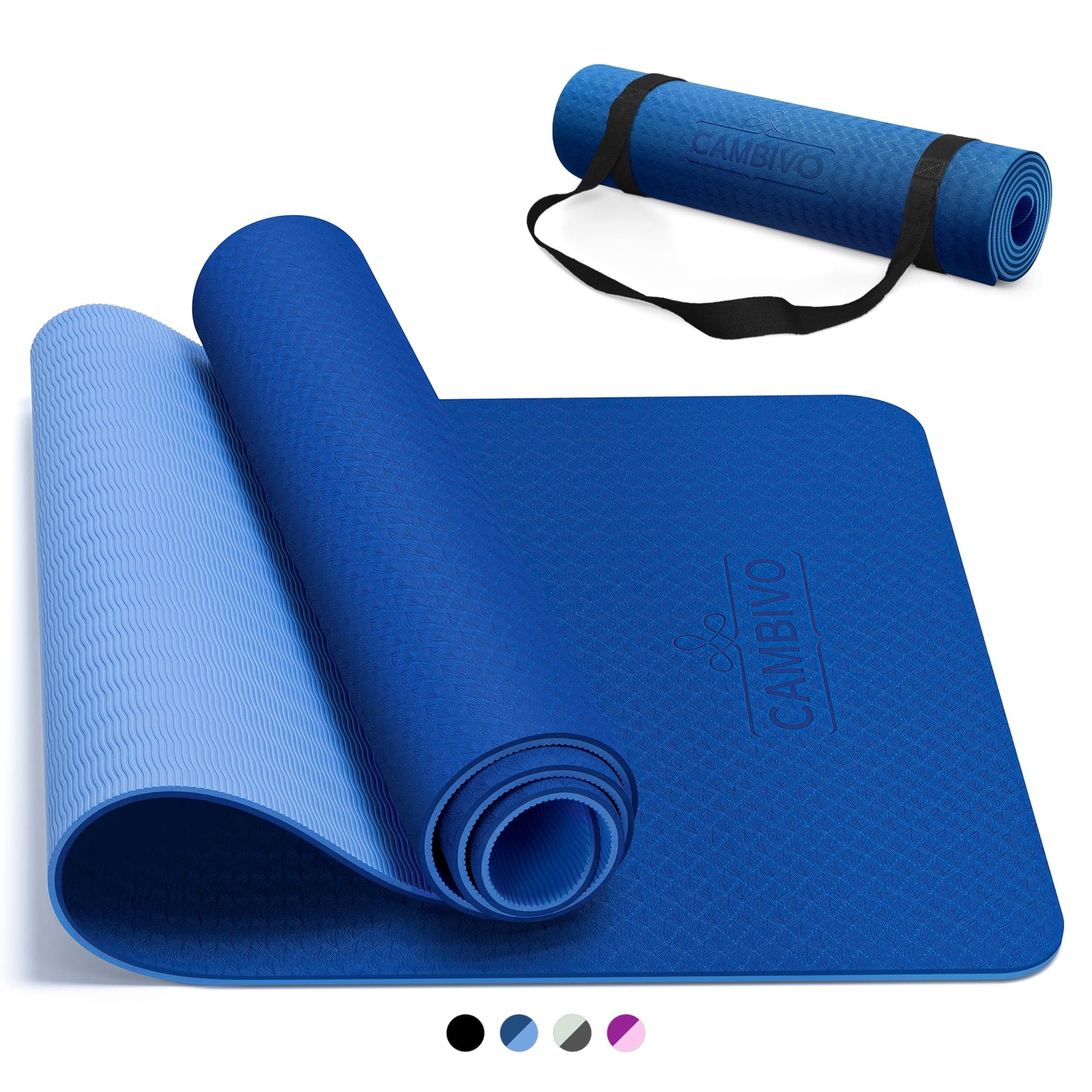 Pilates Mat for Women Men Kids, 72″ x 24″ TPE Thick Yoga Mats, 1/3 & 1/4 Inch…