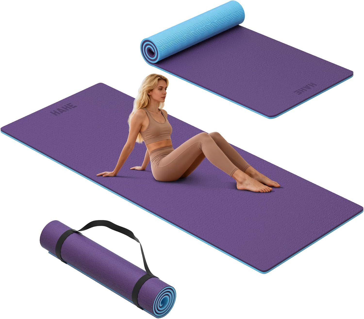 Extra Thick Yoga Mat, 72″Lx32″Wx0.4″Th (10Mm), Wide Non-Slip Exercise Mats with